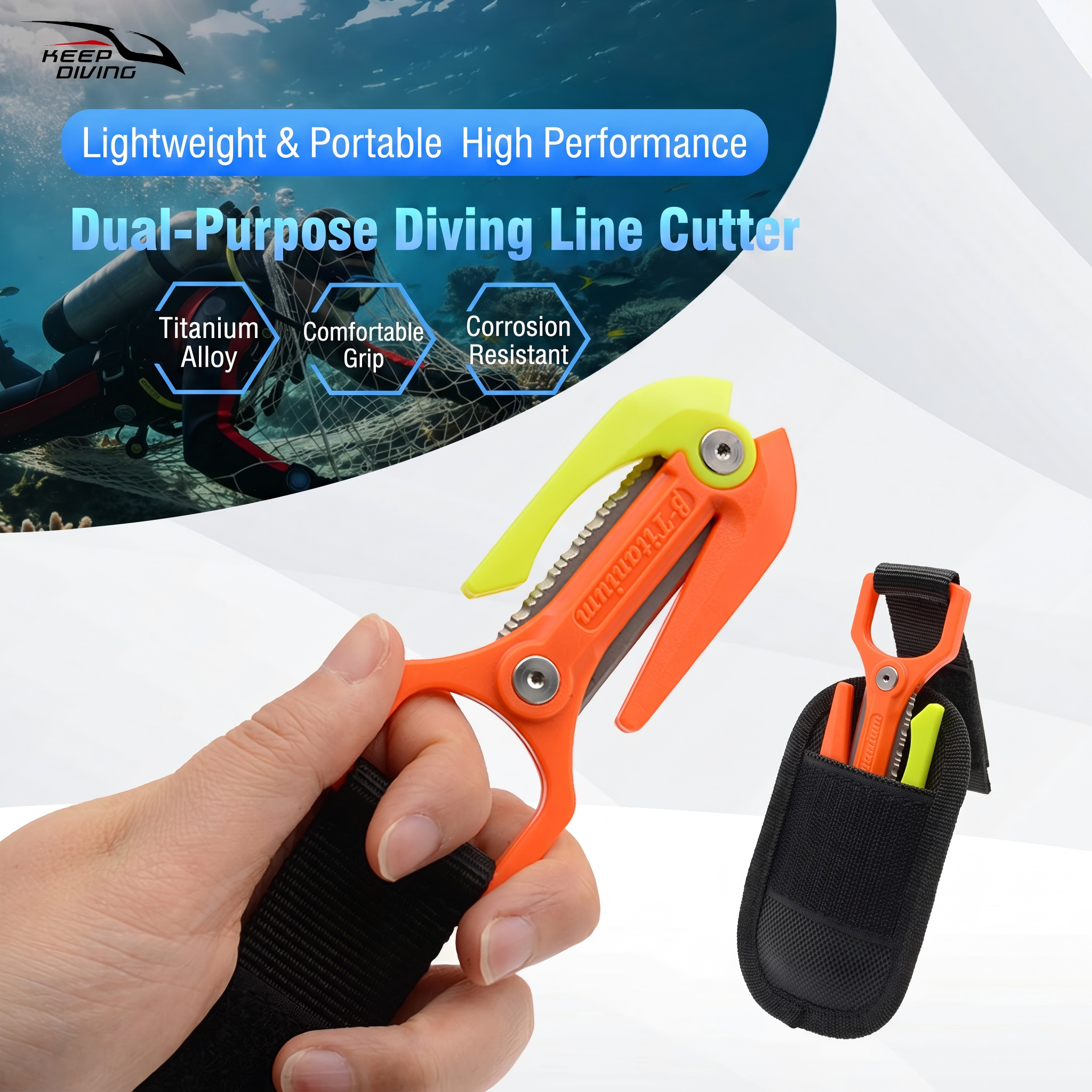 Dive Knife Titanium - 2026 New - Titanium 2-in-1 Underwater