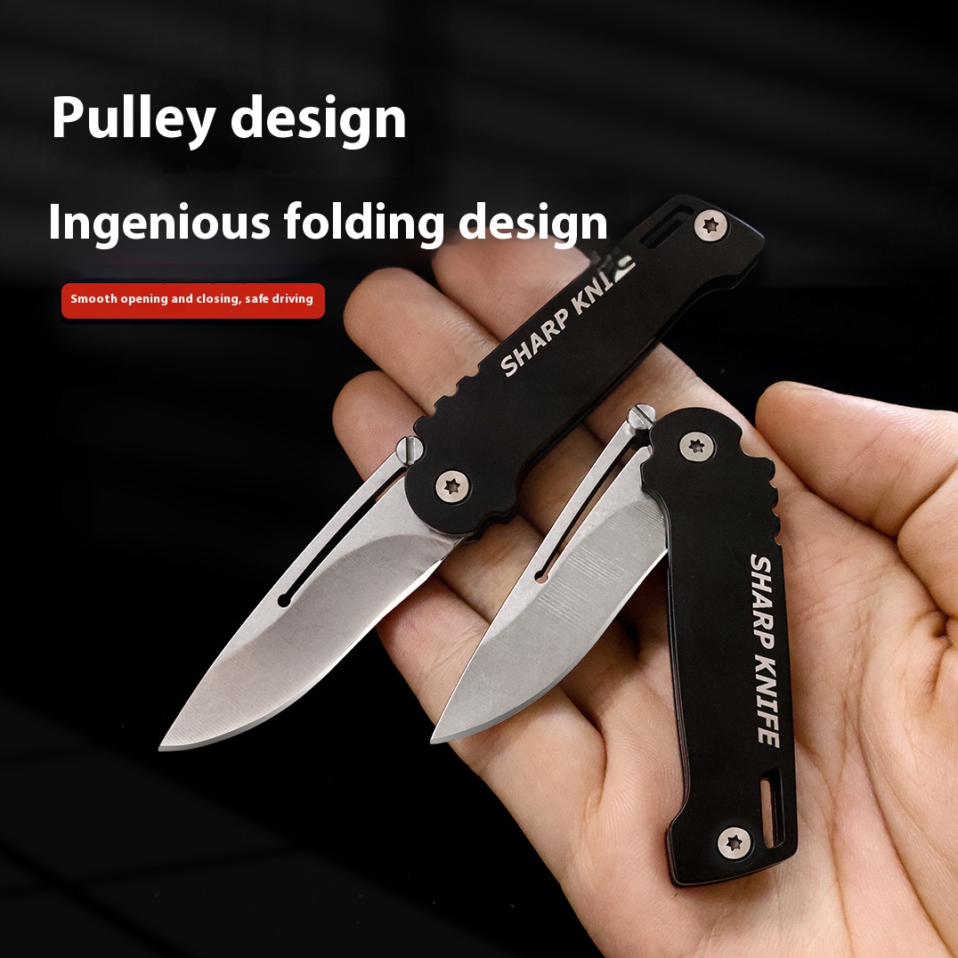 Dive Knife Titanium - Portable Keychain Folding Utility Cutter Sharp