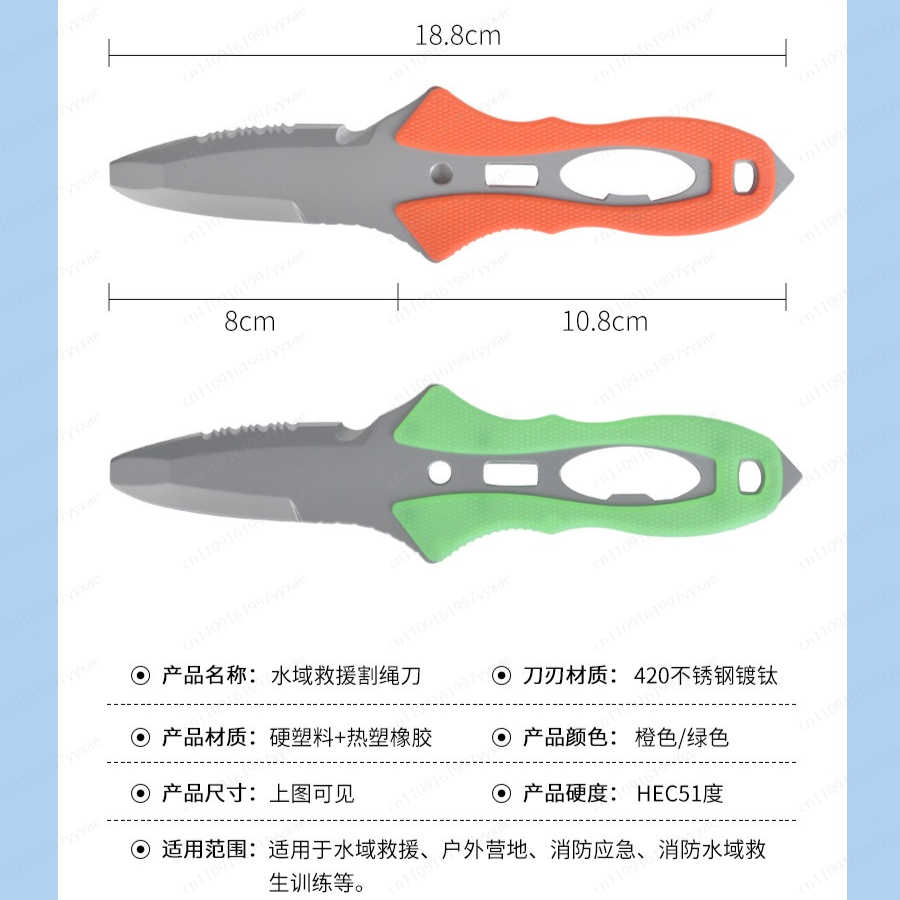 Water Rescue Knife Outdoor Rop - Dive Knife Titanium incelemesi ve fiyatı